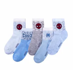 春夏メッシュマーベル4オールスパイダーマンキッズソックス子供靴下5足