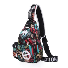 [オネスティーマウス] ワンショルダーバッグ 斜め掛け 肩掛け 多機能 ボディバッグ リュック (14:Flower(A)) [14:Flower(A)]