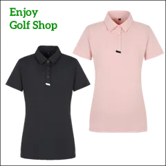 【韓国ゴルフウェア】 細見え 機能性ポロシャツ 半袖 2色