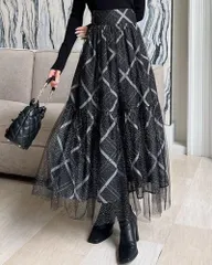 【SALE】シアーチェックグリッターフレアスカート RESEXXY リゼクシー 152450871401