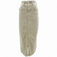 アズールバイマウジー AZUL by moussy ハイウエストスリットデニムスカート マキシ ロング ヴィンテージ加工 M ベージュ 250FSS12-015J-3 /UO IBO62