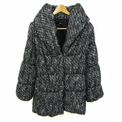 デュラス ビックカラーコート 中綿 アウター レディース Fサイズ ブラック系 DURAS 【中古】