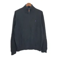 Polo by Ralph Lauren ポロ ラルフローレン ハーフジップ コットン ニット セーター ワンポイントロゴ (メンズ XL) 中古 古着 S0265