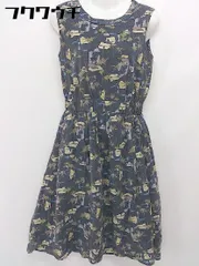 ◇ Khaju カージュ SHIPS シップス 総柄 ノースリーブ 膝下丈 ワンピース ブラック系 レディース 【中古】 【1105120008819】のサムネイル