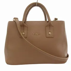 フルラ FURLA リンダ ハンドバッグ ショルダー 2WAY 手提げ クロスボディ ロゴ 茶 ブラウン /FF