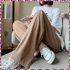 送料無料 セミワイドパンツ プリーツパンツ 美脚 レディースボトムス 韓国 ストレートパンツ ロングパンツ ウエストゴム カジュアル フェミニンおしゃれ デート服春夏秋 ハイウエストパンツ 新作イージーパンツ 体型カバー ズボン