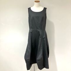 RM-O004 コムデギャルソン コムデギャルソン COMME des GARCONS COMME des GARCONS エステルツイル チョークストライプ バルーンワンピース チャコールグレー×白 XSサイズ 2024年S/S