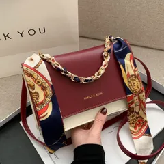 韓国ファッション　スカーフ付き　ショルダーバッグ　ハンドバッグ　高見え　プチプラ