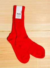 【新品・未使用】decka-Quality socks- レッド25.0-28.0㎝