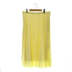 インディヴィ INDIVI プリーツスカート ロング フレア 大きいサイズ 19 ライトイエロー /DO ■OS
