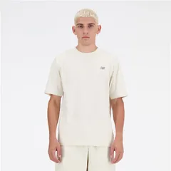 ニューバランス Tシャツ 半袖 メンズ NewBalance ワンポイント 刺繍ロゴ クルーネック スポーツウェア  スポーティ  半袖シャツ コットンT 綿 メンズウエア ワンポイント  服 オフホワイト 生成り  /MT41509-LIN