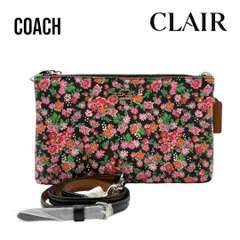 【極美品】コーチ 花柄 ショルダーバッグ フラワープリント ブラック 黒 レディース