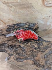 フラットサイドクランク　ハンドメイド　　バルサ材　焼鮭