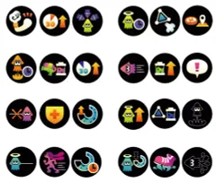 【中古】バッジ・ピンズ(キャラクター) 全8種セット 「Splatoon(スプラトゥーン) ギアパワー缶バッジ」