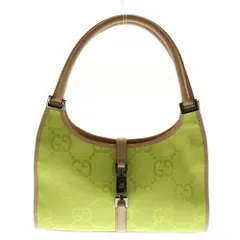 GUCCI (グッチ) ジャッキー GGキャンバス レザー ハンド ワンショルダーバッグ シルバー金具 イエロー/ベージュ 0021068