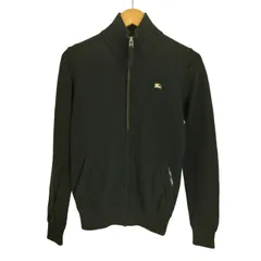 バーバリーブルーレーベル BURBERRY BLUE LABEL ロゴ刺繍 ウール100 ジップアップ ニット ドライバーズニット レディース JPN：38 