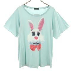 HYSTERIC GLAMOUR ヒステリックグラマー 日本製 半袖 Tシャツ F ブルー系 メンズ 古着
