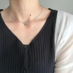 ネックレス　シルバー　マンテル　フラワー　チェーン　金アレ対応　チョーカー　韓国