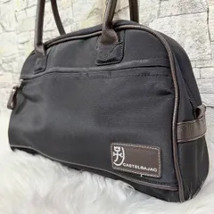 CASTELBAJAC カステルバジャック ナイロンレザーハンドバッグ トートバッグ ミニボストンバック 革鞄 男女兼用 ユニセックス ブラック