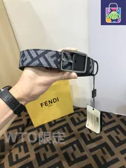 【今日WTO】FENDI 35MM デニム老花斜紋 F マーク ベルト - NFC 対応-IN76