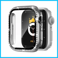 【新着商品】シルバー） SE/6/5/4 Series 全面保護ケース（40mm 女性専用 アップルウォッチカバー クリスタルダイヤ付き 保護フィルム付き キラキラ iWatchケース 40mm ケース Watch Apple コンパチブル Adepoy