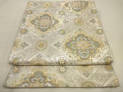 平和屋着物◎六通柄袋帯　天平煌彩文　純プラチナ二重箔　正絹　逸品　AAAV3119sw