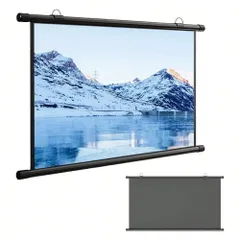 プロジェクター スクリーン プロジェク ター用 吊り下げ スクリーン 80/60インチ 16:9 4K対応 巻き上げ 収納便利 壁掛け 家庭シアター、オフィス、会議、学校、屋内外での映画鑑賞にぴったり