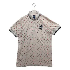 中古 メンズ アドミラルゴルフ Admiral Golf 半袖ポロシャツ LL 薄ピンク 総柄
