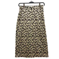 Vipoa ヒョウ柄　派手　ギャル　スカート　ロング　フレア　総柄　個性的　古着　ベージュ　茶色　ブラウンM