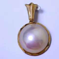 K18 マベパール ペンダント ネックレストップ 14.1mm 3.35g 日本宝石科学協会ソーティング付 K18 Mabe pearl pendant necklace top 14.1mm 3.35g