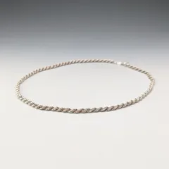 英国ヴィンテージ 純銀製 ツイストチェーン ネックレス45cm 9g G.H.G