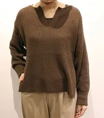 Audrey and John Wad（オードリーアンドジョンワッド）タンクトップ付きワッフルニットプルオーバー  H4700