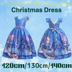 サイズ選べる　120 130 140 クリスマスドレス　スノーワールド　キッズドレス　ワンピース