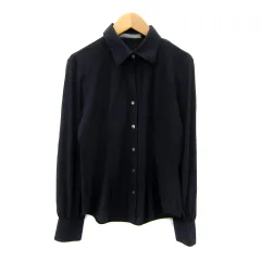 セオリーリュクス theory luxe ブラウス シャツ 長袖 無地 38 M 紺 ネイビー /SY40