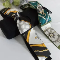 スカーフ柄リボン ヘアゴム