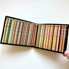 ポールスミス　Paul Smith 二つ折り財布　お札入れ　カードケース　マルチストライプ