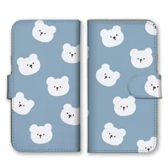 arrows N F-51C ケース 手帳型 アローズNF-51C スマホケース 携帯ケース 韓国 しろくま シロクマ くまさん 大人可愛い くすみカラー ピンク 大人女子 パターン カラー03