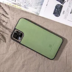 HANATORA iPhone11 Pro Max ケース 本革 スマホケース イタリアンレザー グリーン 緑 オオデマリ