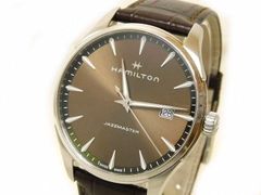 美品 HAMILTON ハミルトン JAZZ MASTER ■ ジャズマスター メンズ腕時計 クォーツ H324510 ブラウン文字盤 革ベルト□7F