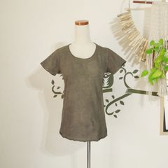 asana ヘンプコットン スリムTee・草木染め麻墨グレー