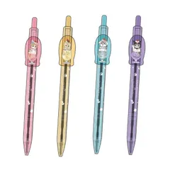 サンリオ×mofusand プレート付ボールペン４種セット（クロミ・マイメロディ・シナモロール・ポムポムプリン）サンリオコラボ 猫柄　サンスター文具