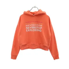ノースフェイス アウトドア スウェットパーカー XS オレンジ系 THE NORTH FACE ロゴ 裏起毛 レディース 【中古】  【230927】
