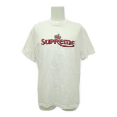Supreme シュプリーム ロゴプリント コットン Tシャツ・ブラウストップス/M/ホワイト/半袖【B】【メンズ・レディース】★■557349【中古】