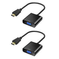 新品 HDMI to VGA変換アダプタ hdmi→VGA変換 アダプタ ケーブル HD 1080P 対応 HDMI オス→VGA メスアダプター デスクトップ ノートパソコン PC モニタ プロジェクタ等対応（2個）