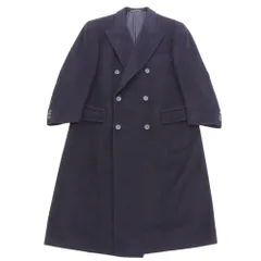 美品 ダンヒル Dunhill 4GD4D0 ピュア カシミヤ100% ダブルブレスト ロング チェスター コート 54 XL ネイビー レア メンズ ビジネス 定価690000円