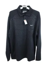 【美品】NIKE GOLF(ナイキゴルフ) 長袖ポロシャツ 黒 メンズ XL ゴルフ用品 2503-0165 中古