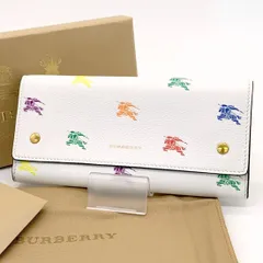 BURBERRY 長財布 ウォレット サイフ コンチネンタル レザー 本革 新品同様 箱付き プリント レディース バーバリー 服飾 DF15128■