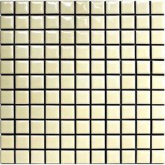 昔からのモザイクタイル　２５ミリ角　T-2　クリーム       10シート