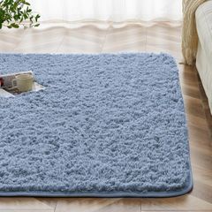 カーペット ラグ ラグマット 2畳 160x200cm 無地 灰藍色 Topfinel 滑り止め ペット 極厚 カーペット クリーナー 付き 防音カーペット ラグ カーペット 通年 北欧