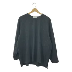 KANEMASA PHIL. / カネマサフィル | 36G Wool Stripe Pullover / ストライプ スリット オーバー カットソー | M | ブラック | メンズ